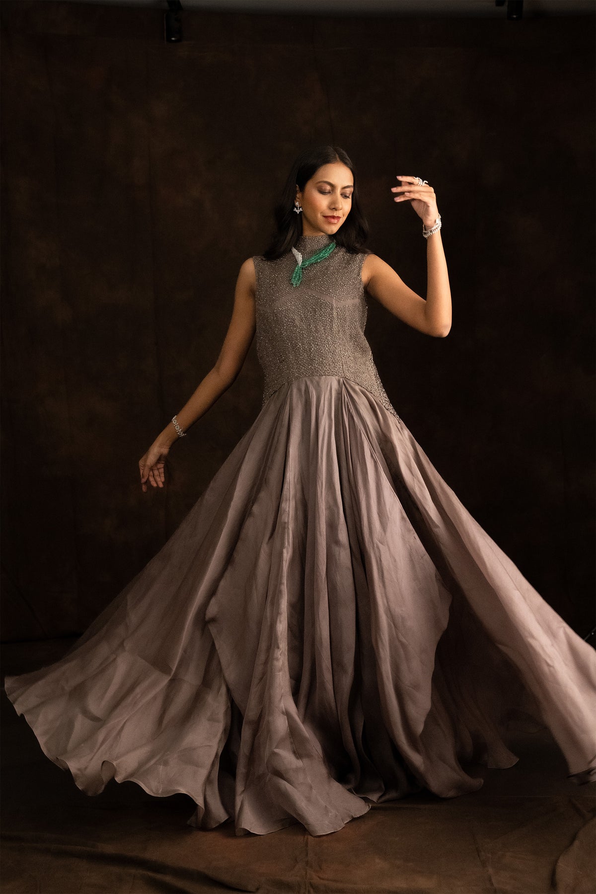 Mocha Sparkle Gown
