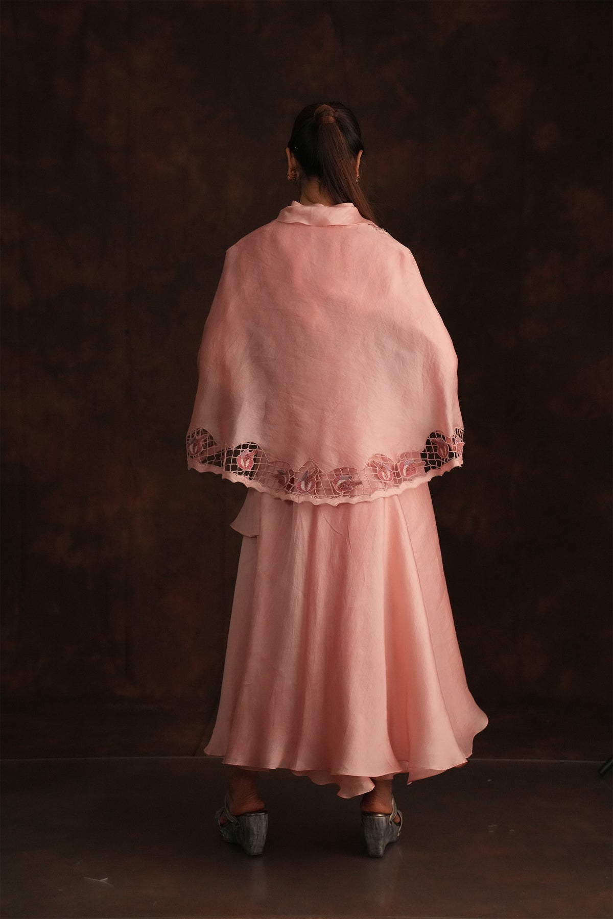 Dusty Pink Cascade Dress