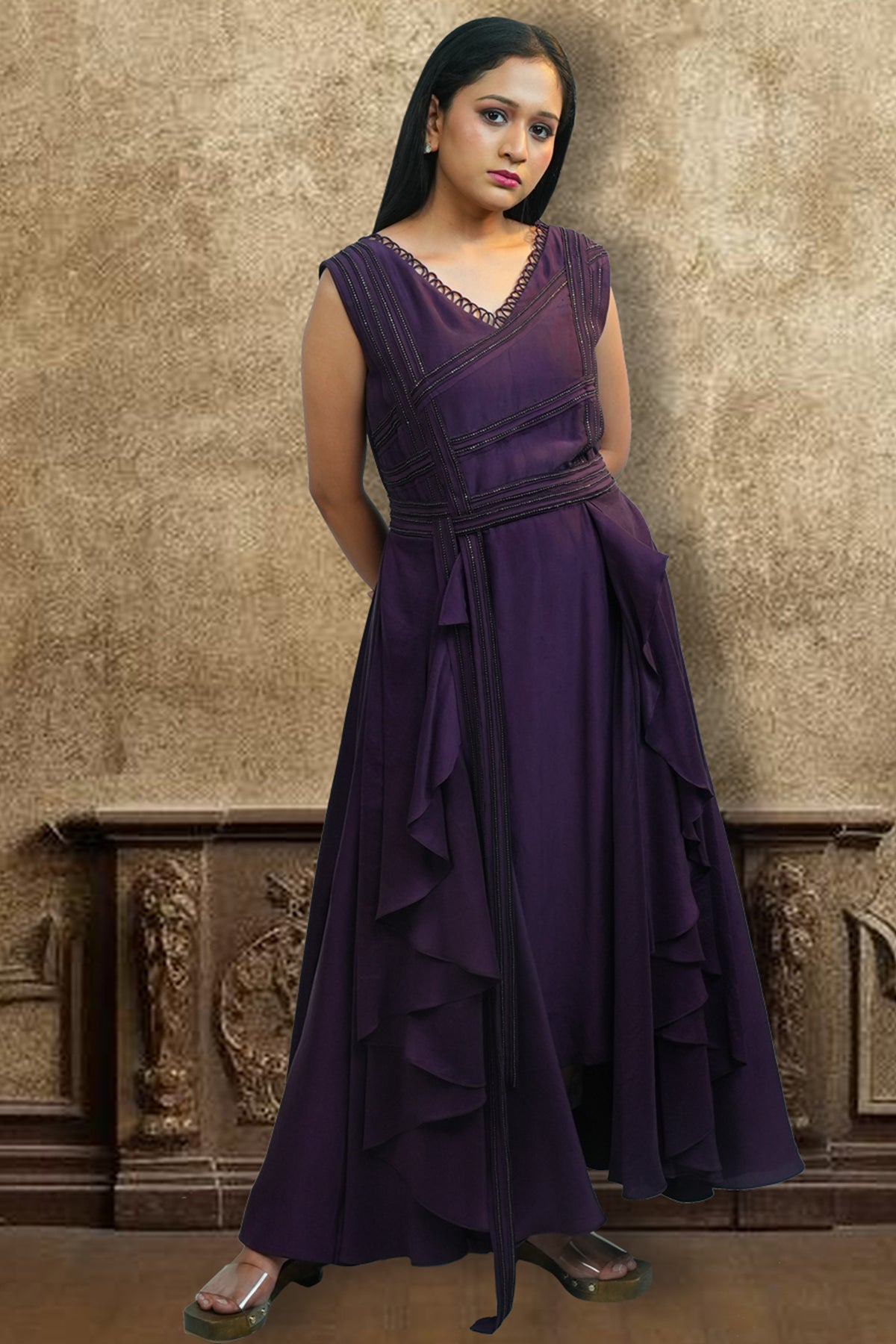 Plum drape