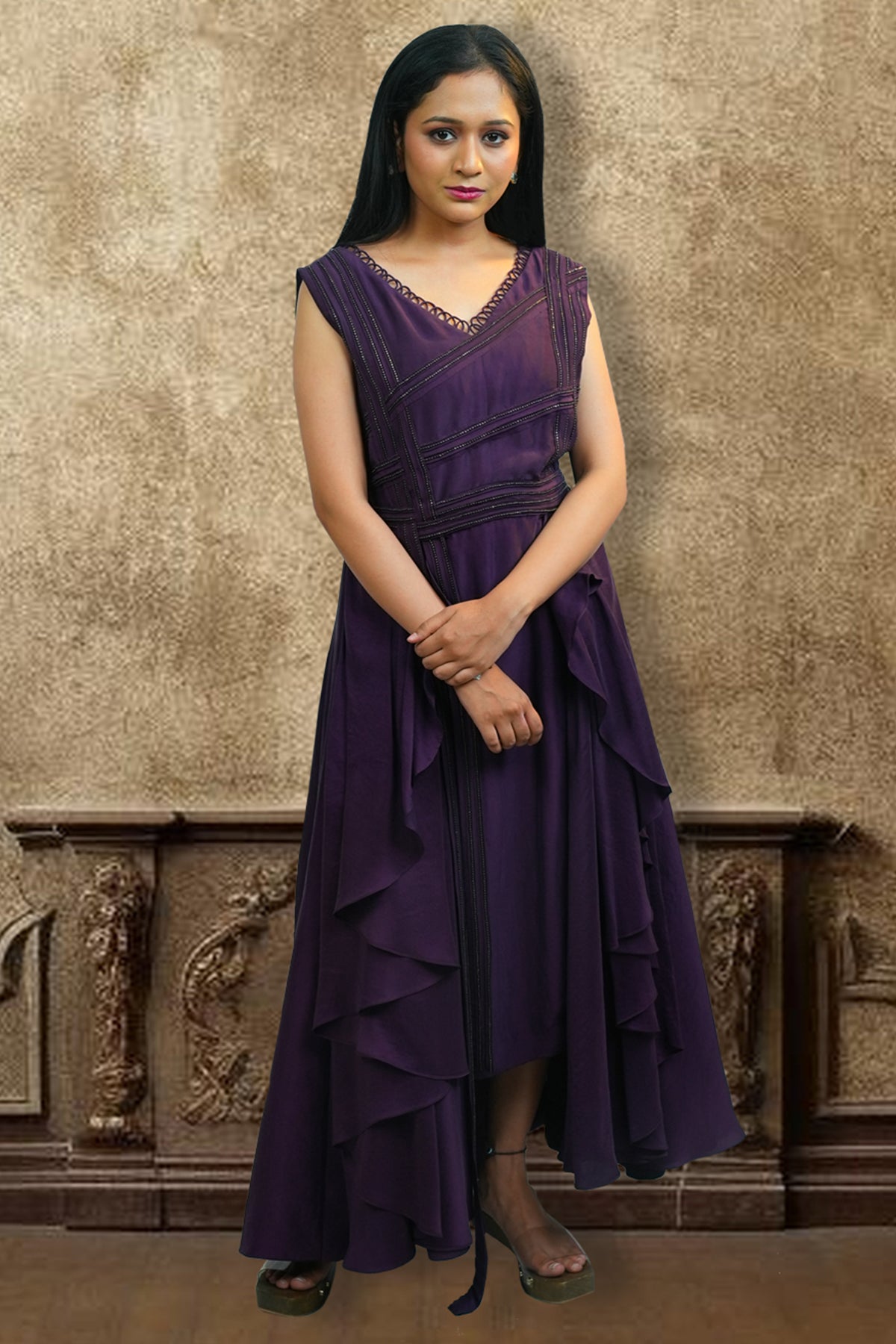 Plum drape