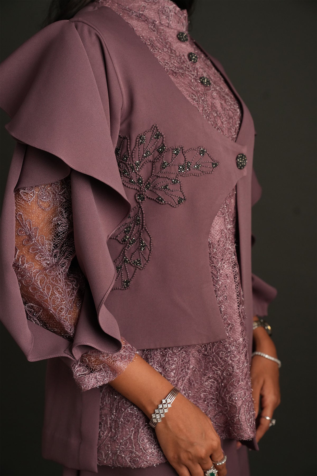 Mauve Ruffle Set