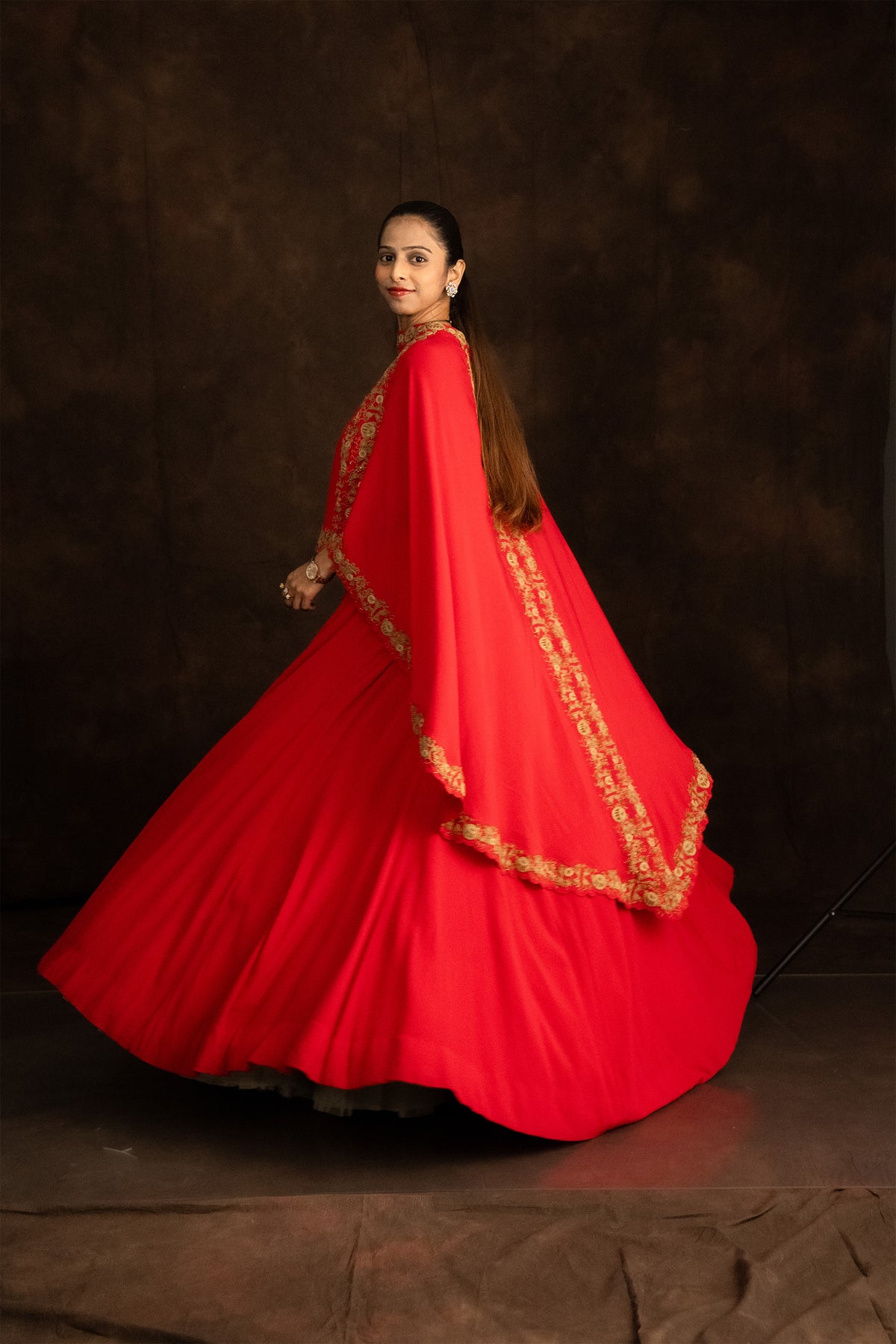Red Embroidered Lehenga Set