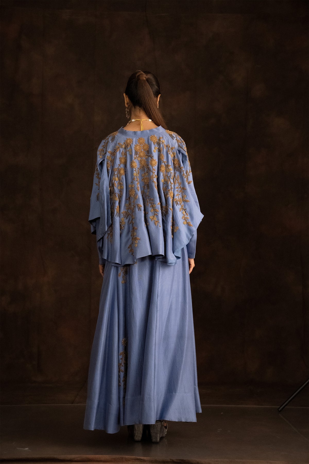 Cobalt Cape Skirt Set