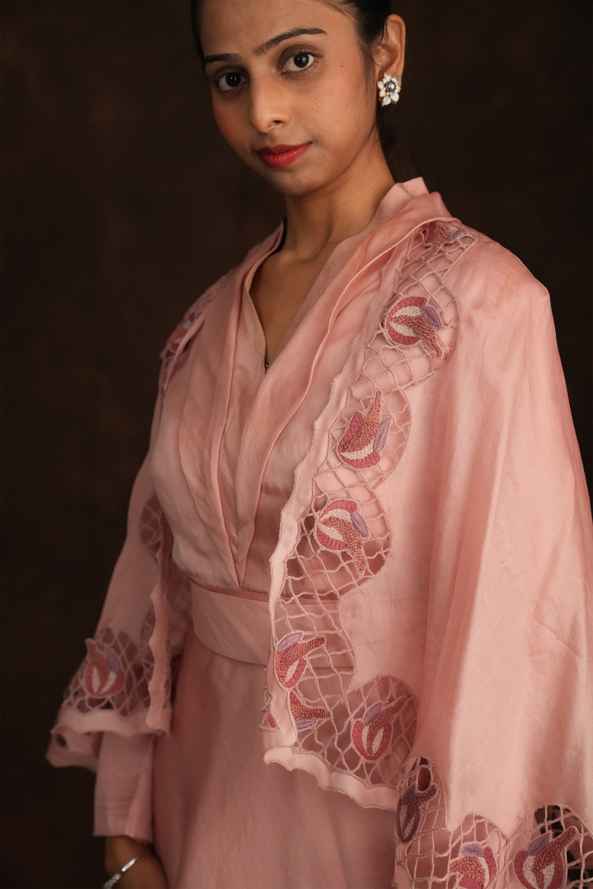 Dusty Pink Cascade Dress